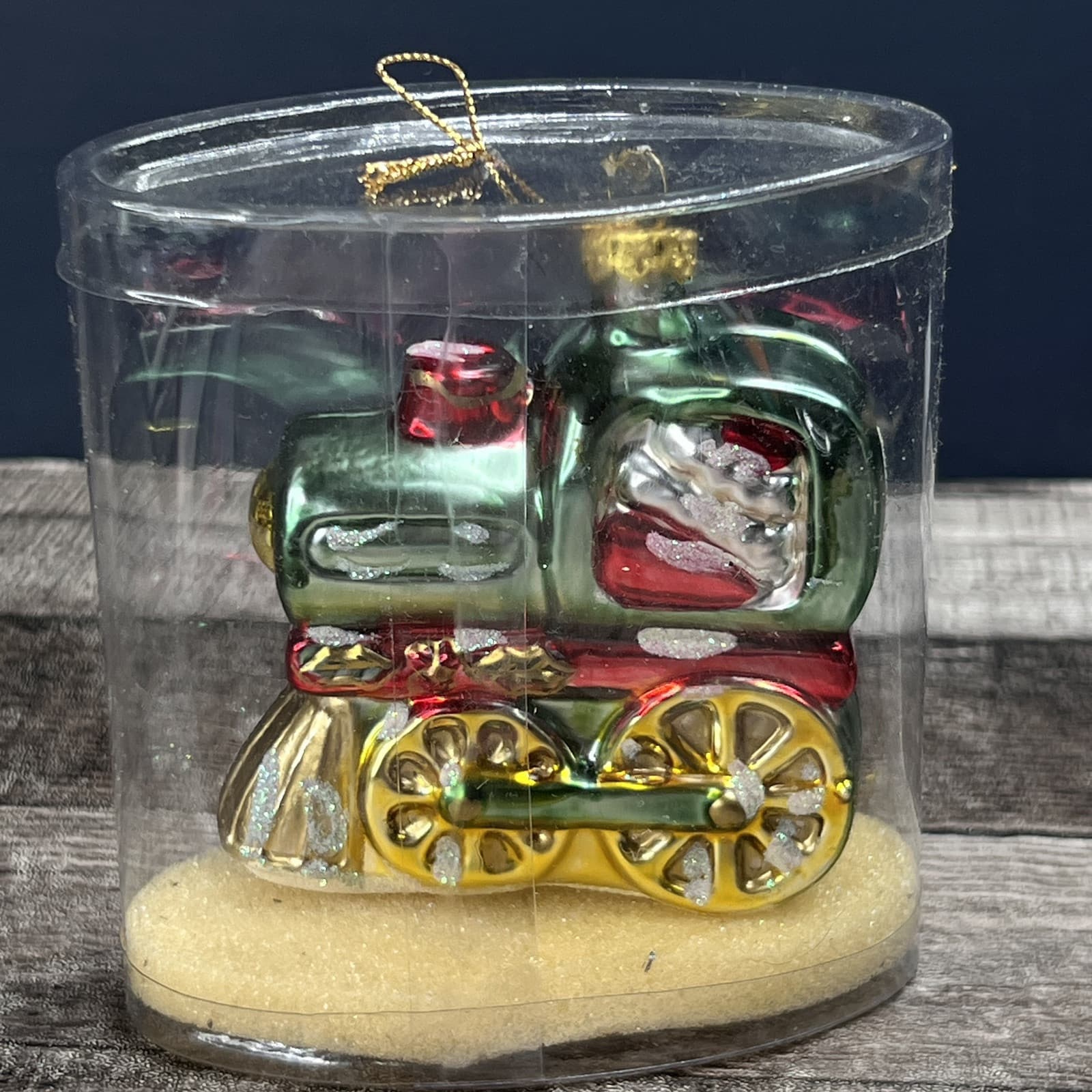 Glass By Peschka "Santa The Train Conductor" Christmas Ornament - Thumbnail 4