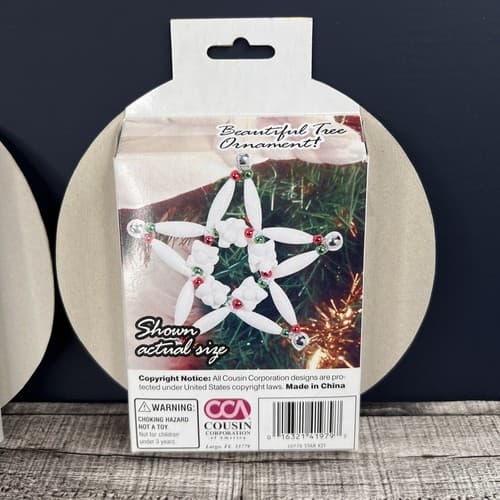 2 Pack Cousin Holiday Keepsakes Christmas Ornament 6 Beaded Christmas Trees Star - Thumbnail 5