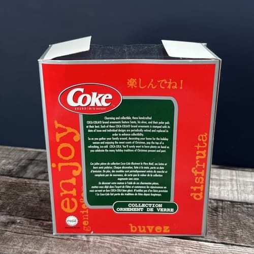 COKE ORNAMENT COCA COLA BLOWN GLASS RED COOLER GREEN BOW 6 BOTTLES CHRISTMAS - Thumbnail 5