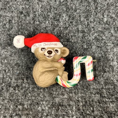 Hallmark Keepsake Ornament 1990 Child's Fifth 5th Christmas Teddy Bear Vintage - Thumbnail 4