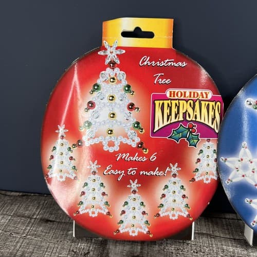 2 Pack Cousin Holiday Keepsakes Christmas Ornament 6 Beaded Christmas Trees Star - Thumbnail 3