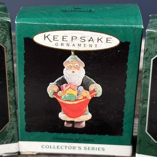 Hallmark Christmas Ornament 3 Centuries Of Santa 2 5 & 6 Miniature Santa Series - Thumbnail 3