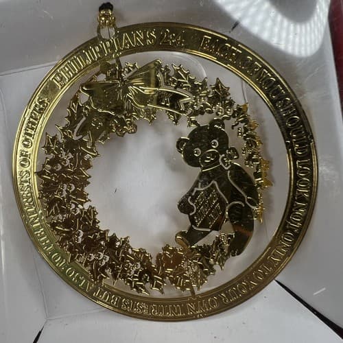 Nations Treasures 24K Gold Flashed Brass Salvation Army Christmas Ornament - Thumbnail 3