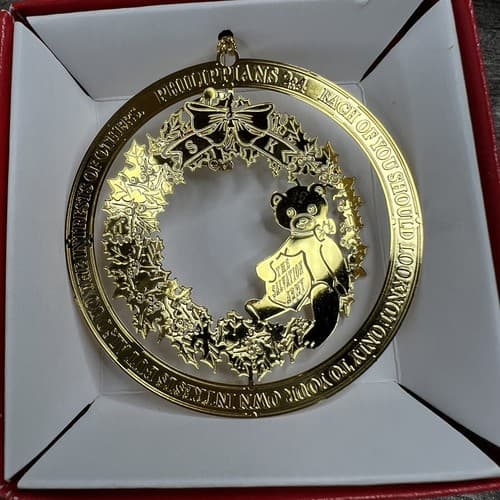 Nations Treasures 24K Gold Flashed Brass Salvation Army Christmas Ornament - Thumbnail 4
