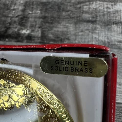 Nations Treasures 24K Gold Flashed Brass Salvation Army Christmas Ornament - Thumbnail 2