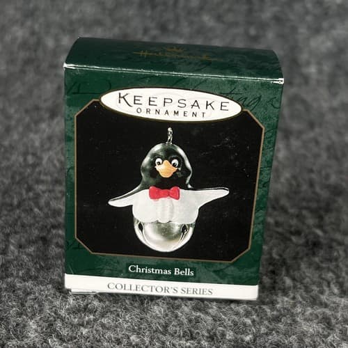 Vintage Hallmark Ornament Christmas Bells 1999 5th In Series Penguin Miniature - Thumbnail 2