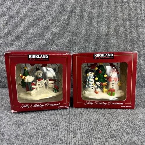 Kirkland Jolly Holiday Caroling Dogs & Snowman Christmas Ornament Tree Costco - Thumbnail 2