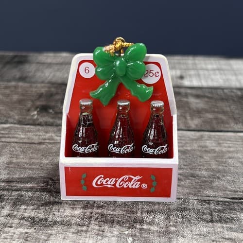 1989 COCA-COLA 6-PACK BOTTLES GREEN BOW CARTON CHRISTMAS ORNAMENT SUNDBLOM 38004 - Thumbnail 3