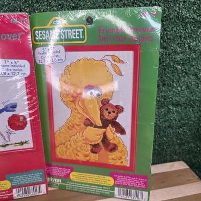 Vtg Janlynn Sesame Street Cross Stitch Kits x3 Big Bird, Grover, Bert & Ernie 97 - Thumbnail 2
