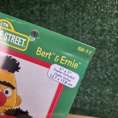 Vtg Janlynn Sesame Street Cross Stitch Kits x3 Big Bird, Grover, Bert & Ernie 97 - Thumbnail 7