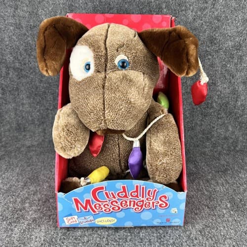 *NO GIFT CARD ENVELOPE* VTG 2003 AGC CUDDLY MESSENGER DOG CHRISTMAS LIGHTS PLUSH - Thumbnail 2