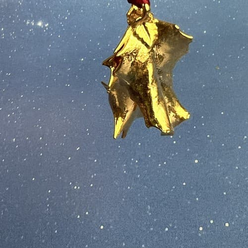 Vtg 1994 Gold Plated Double Christmas Holly Leaf USA Concord, Mass - Thumbnail 4