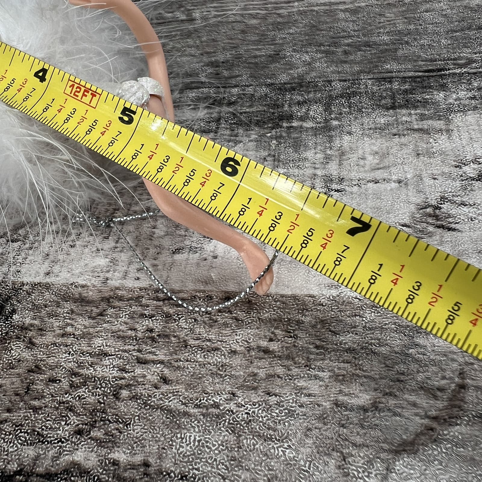White Feather Woman Ballerina Dancer Doll 7' Christmas Decoration - Thumbnail 4