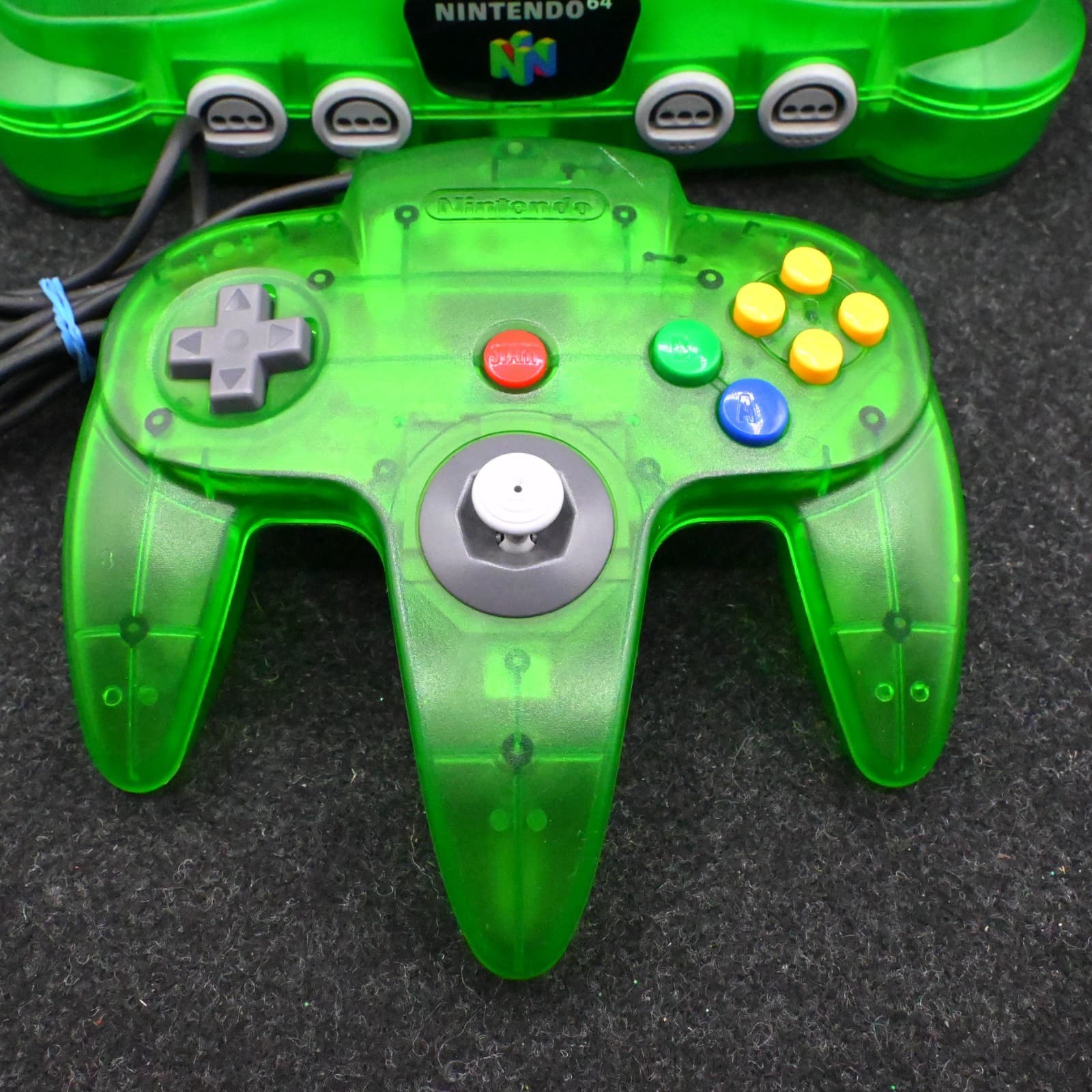 Nintendo 64 N64 FUNTASTIC Jungle Green Console W Expansion Pack MATCHING CONTROL - Thumbnail 2