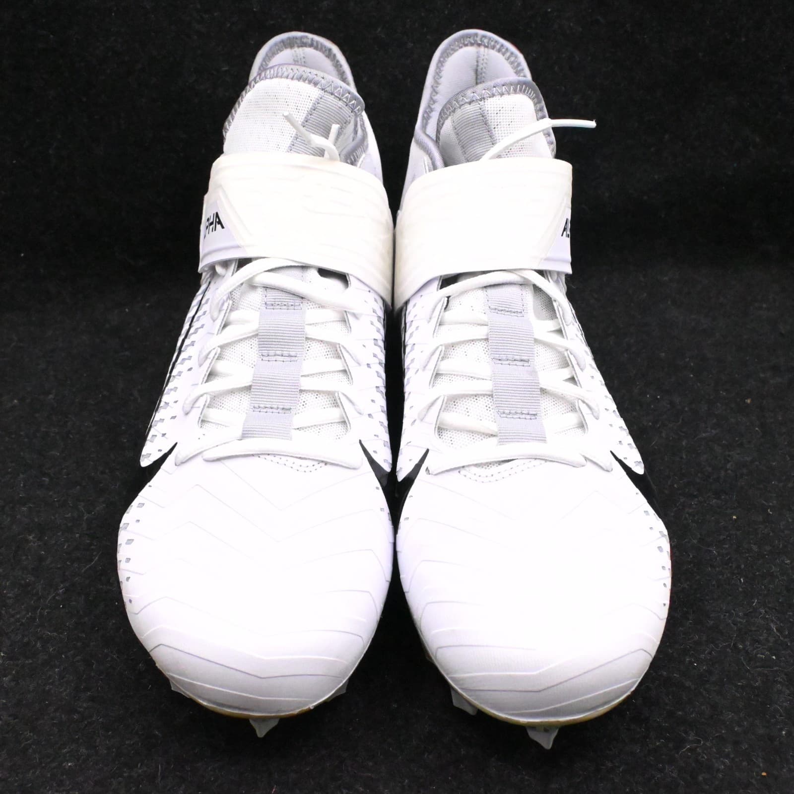 Nike Alpha Menace Pro 2 Mid Football Cleats White Black Size 13.5 AQ3209-100 - Thumbnail 3