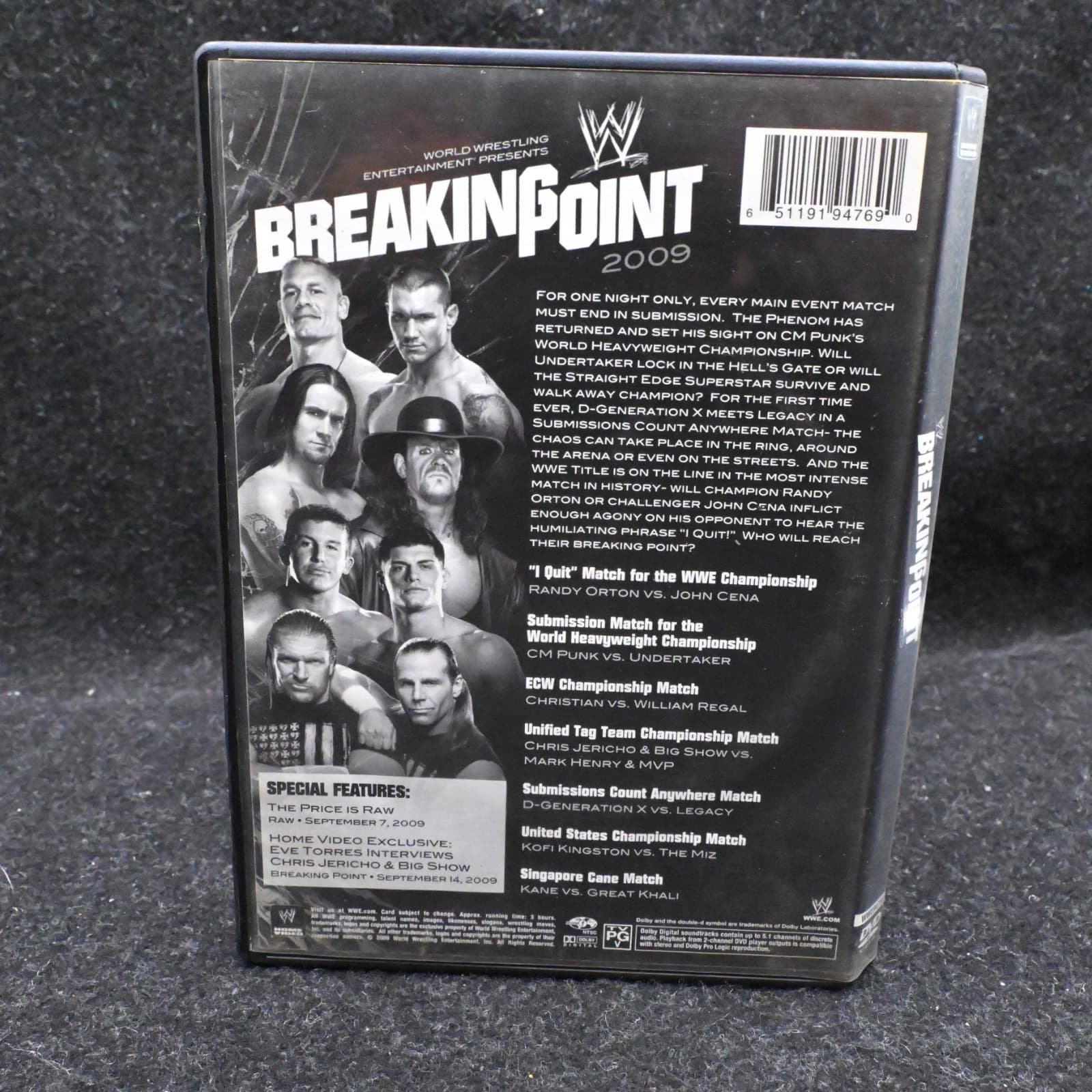 WWF/WWE: Breaking Point 2009 (DVD, 2009) - Thumbnail 2