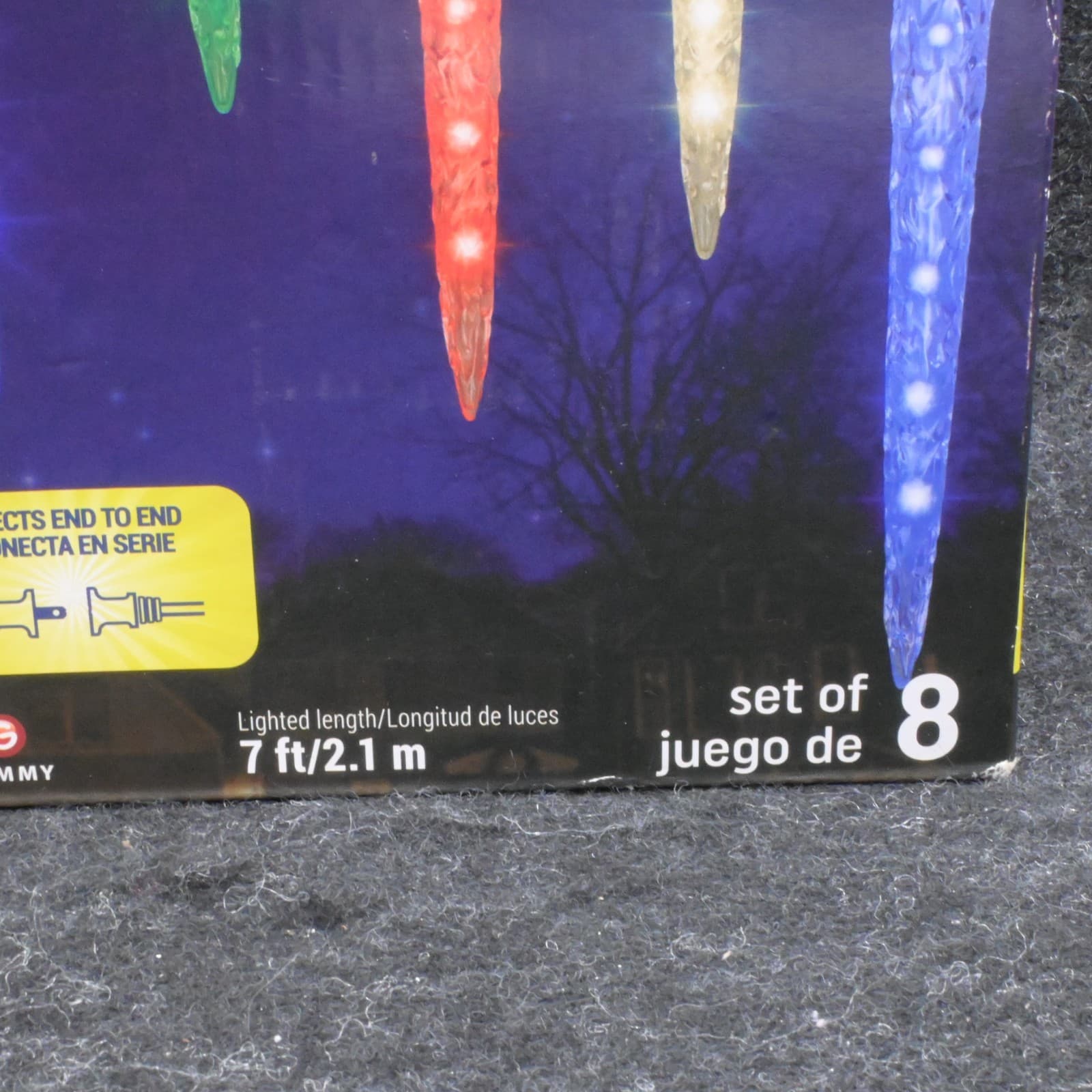 LED Lightshow Shooting Star 8 Count Multi-Color Icicle Lights Christmas Holiday - Thumbnail 5