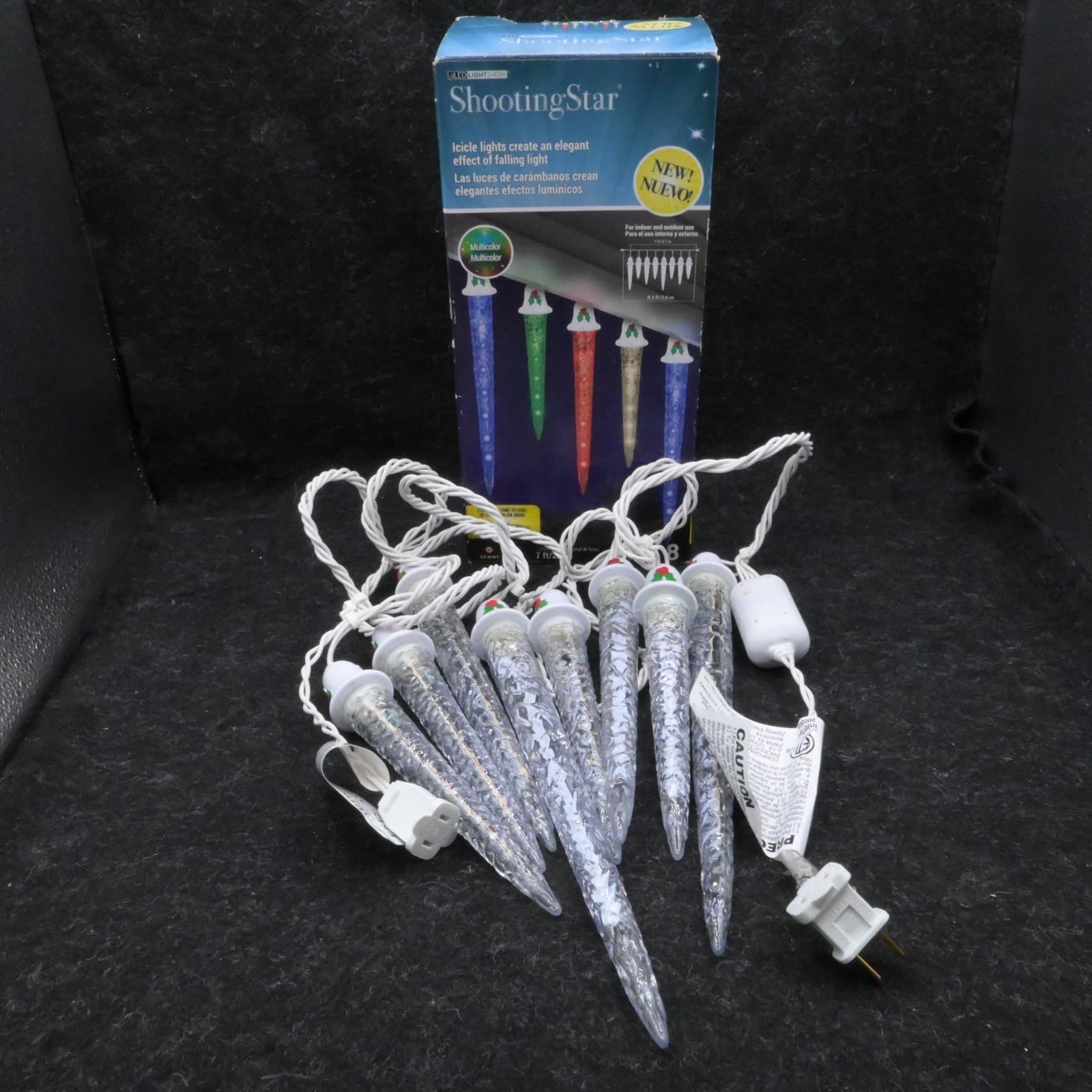 LED Lightshow Shooting Star 8 Count Multi-Color Icicle Lights Christmas Holiday - Thumbnail 2