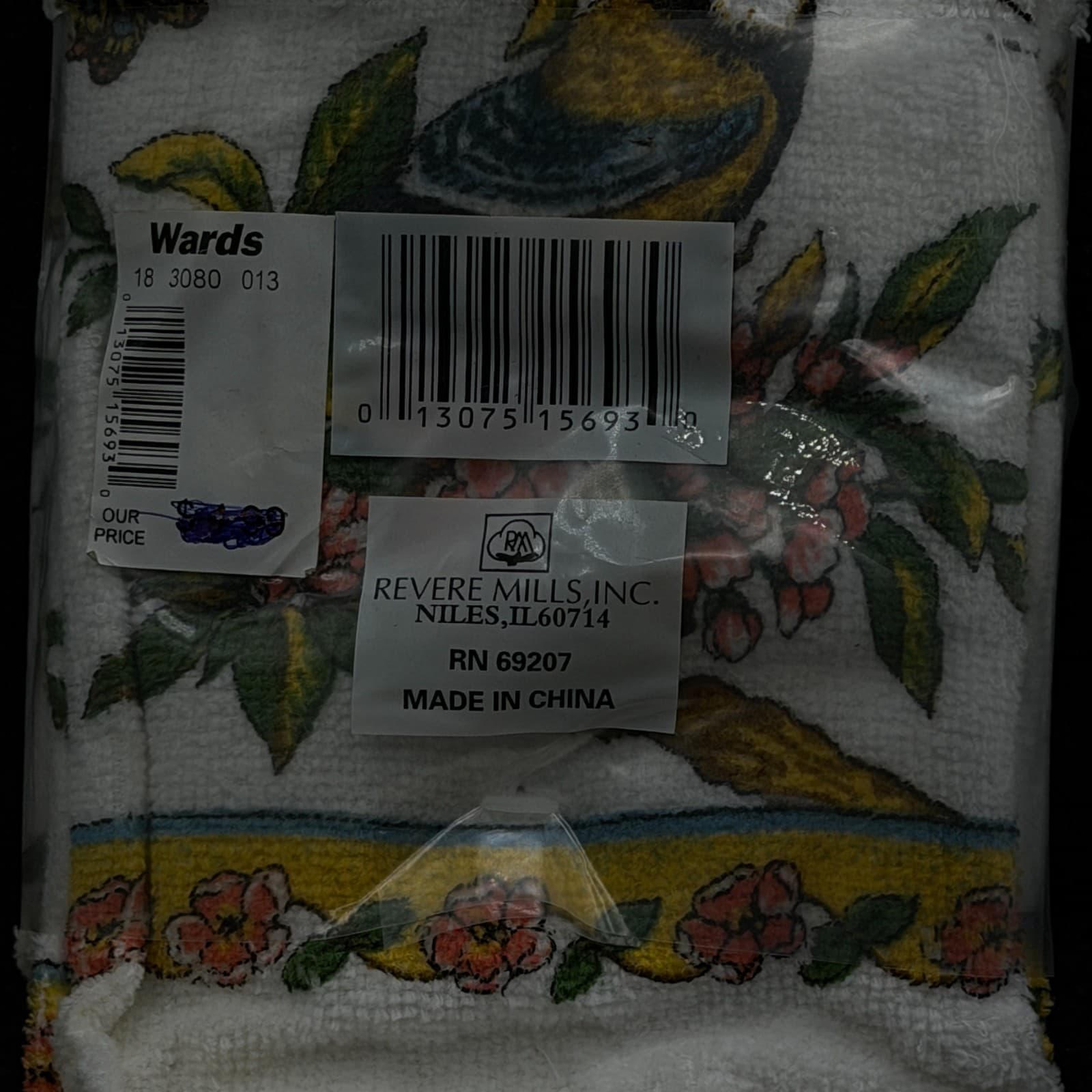 Retro Birds Tea Towels, Vintage Rustic Cotton Kitchen Towel - Thumbnail 2