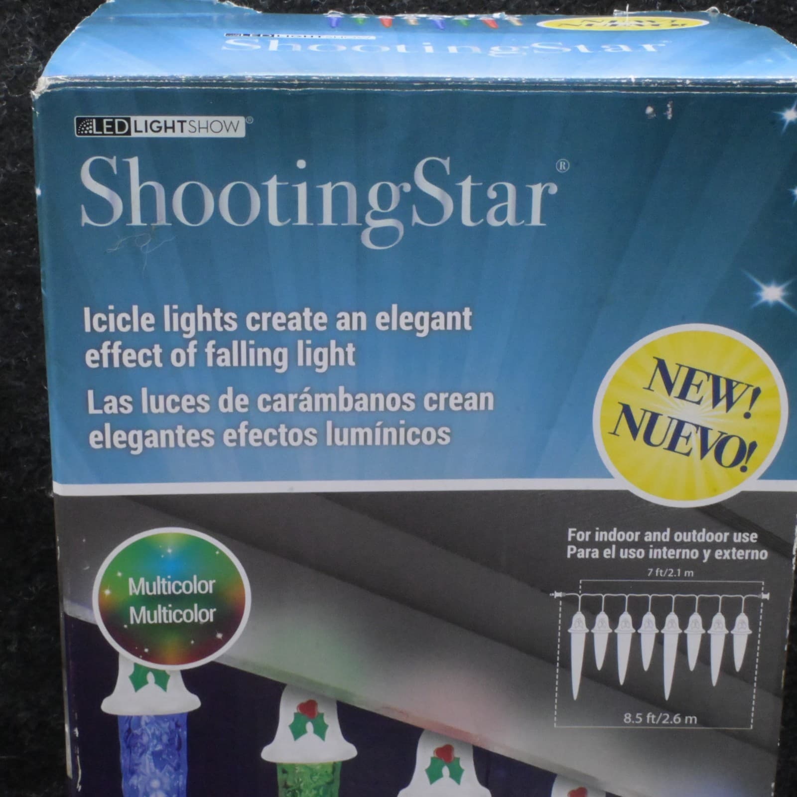 LED Lightshow Shooting Star 8 Count Multi-Color Icicle Lights Christmas Holiday - Thumbnail 7