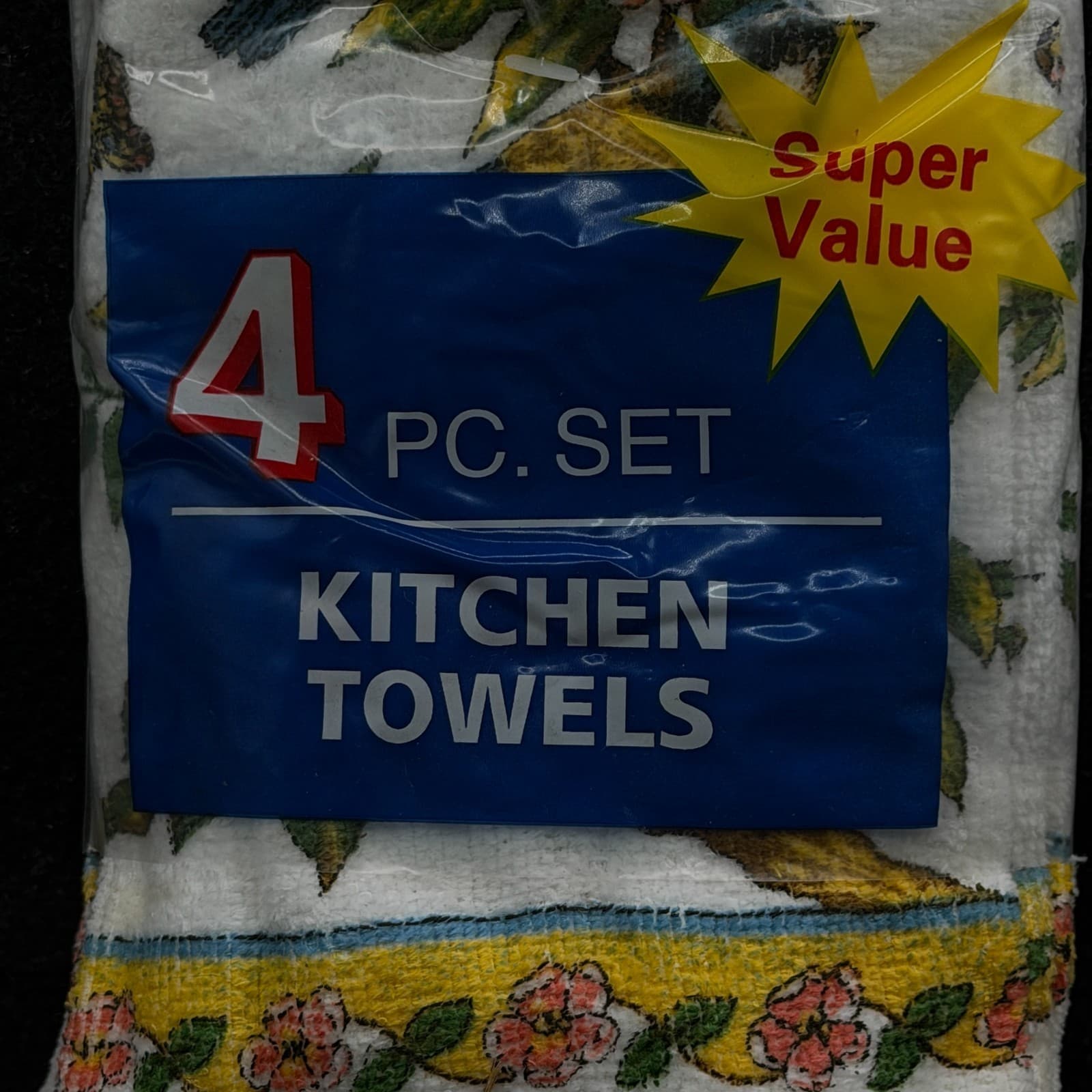 Retro Birds Tea Towels, Vintage Rustic Cotton Kitchen Towel - Thumbnail 4