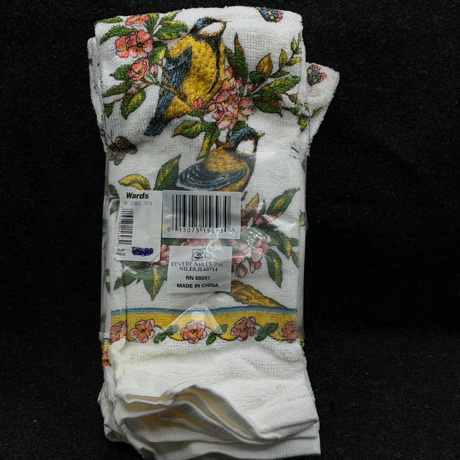 Retro Birds Tea Towels, Vintage Rustic Cotton Kitchen Towel - Thumbnail 3