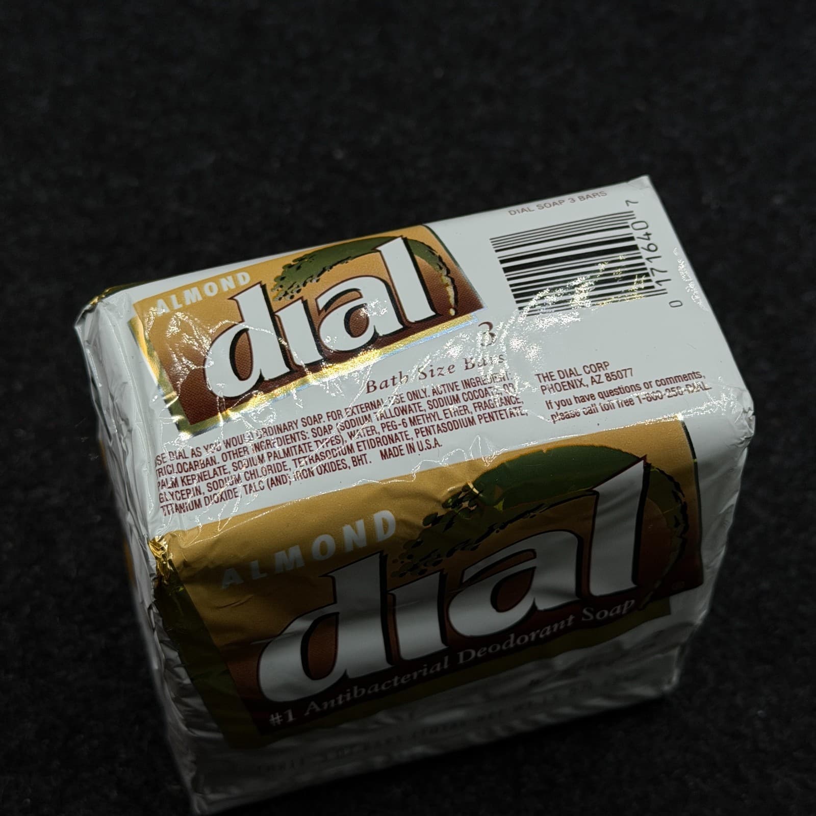 Vintage 3 Pack Dial ALMOND Bar Bath Size Soap 5oz each Factory Sealed - Thumbnail 2