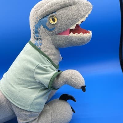 Build-A-Bear 15" Blue Raptor Dinosaur Plush Jurassic World Velociraptor W/ Shirt - Thumbnail 6