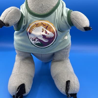 Build-A-Bear 15" Blue Raptor Dinosaur Plush Jurassic World Velociraptor W/ Shirt - Thumbnail 4