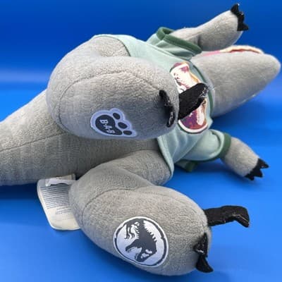 Build-A-Bear 15" Blue Raptor Dinosaur Plush Jurassic World Velociraptor W/ Shirt - Thumbnail 8