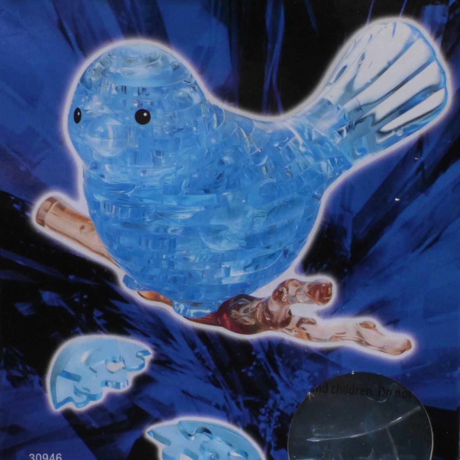 Original 3d Crystal Puzzle Bird On Tree Branch In Box NEW - Thumbnail 2