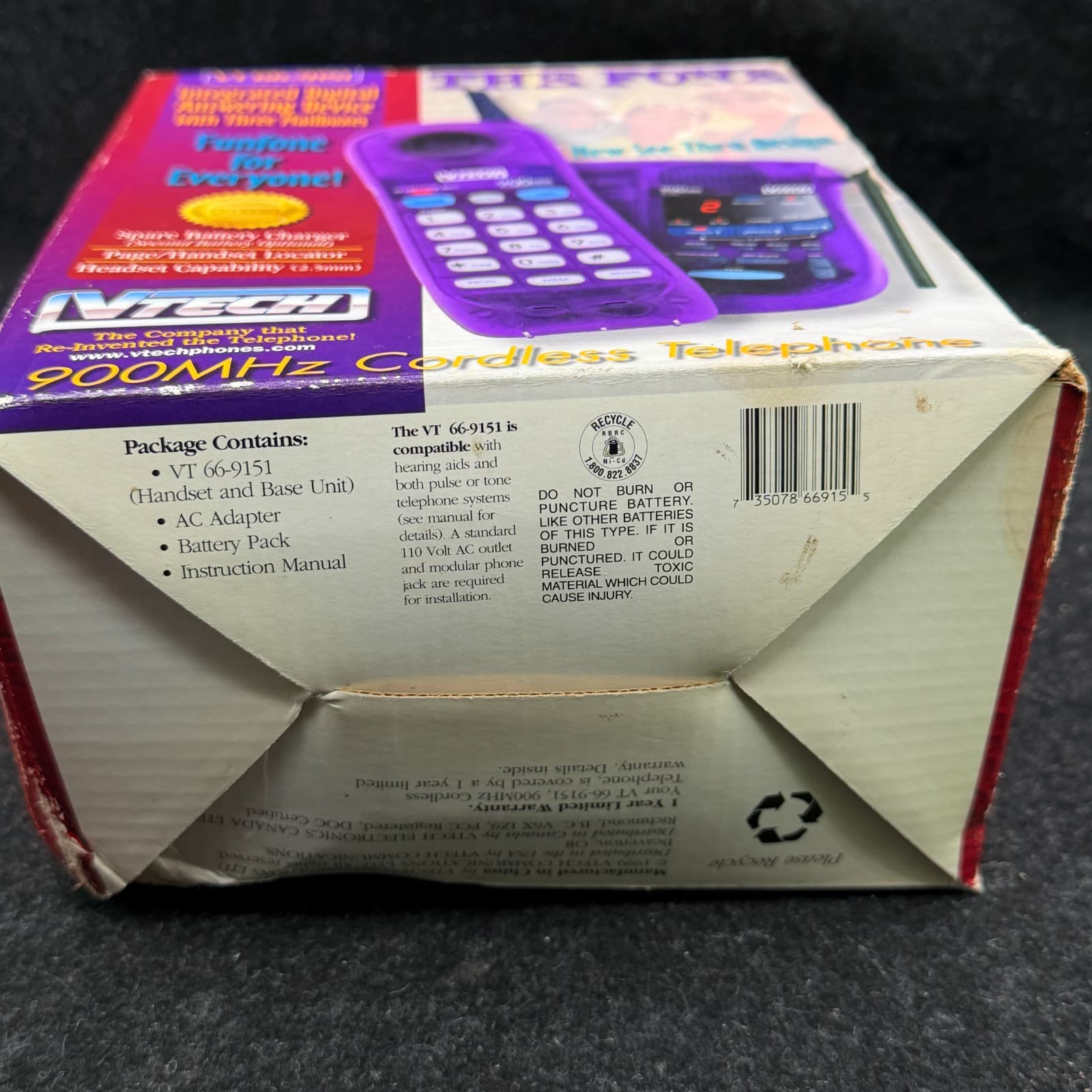 VTech VT 9122 Translucent Purple cordless phone Y2K 90s vintage - AS-IS - Thumbnail 12