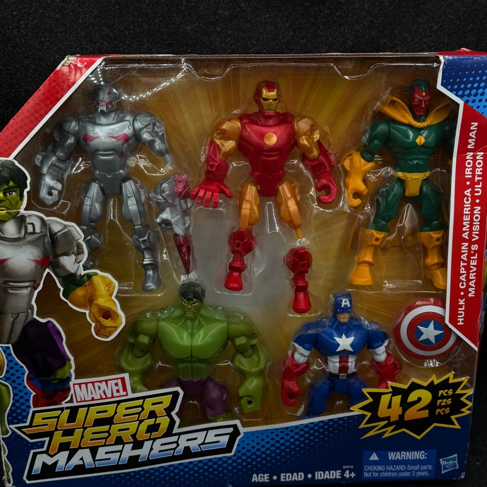 MARVEL Super Hero Mashers 42pc Hasbro HULK CPT AMERICA IRON MAN ULTRON VISION - Thumbnail 7