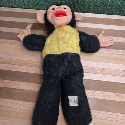 Vintage 16" Superior Toy Novelty Zippy Mr Bim Monkey Stuffed Toy Rubber Face - Thumbnail 6