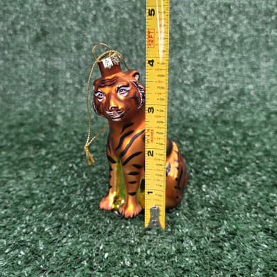 Life of Pi World Market 4" Glass Bengal Tiger(Richard Parker) Ornament w/Box - Thumbnail 6