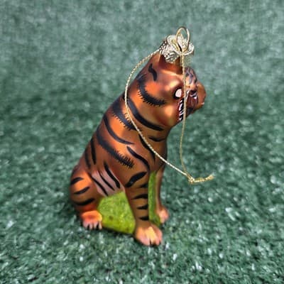 Life of Pi World Market 4" Glass Bengal Tiger(Richard Parker) Ornament w/Box - Thumbnail 8