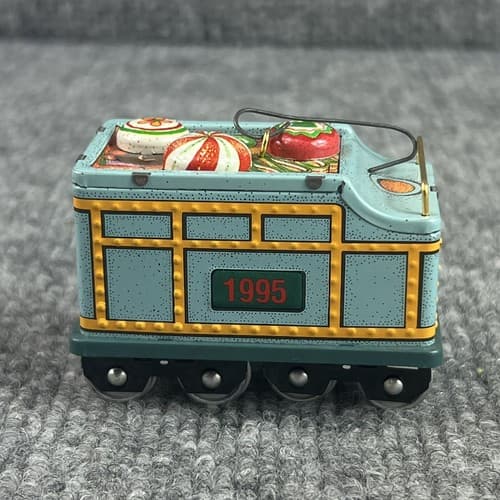 VTG 1995 Hallmark Keepsake Ornament "Yuletide Central" Pressed Tin - Thumbnail 4