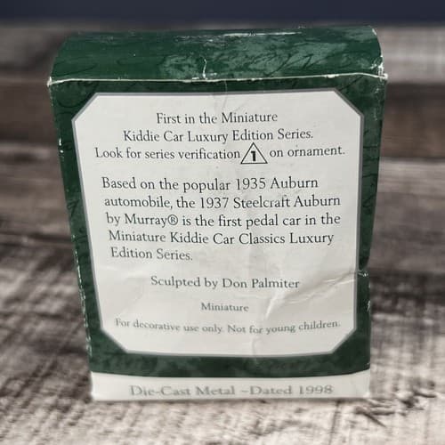 1998 Hallmark 1937 Steelcraft Auburn Miniature Kiddie Car Luxury Ed Ornament - Thumbnail 2