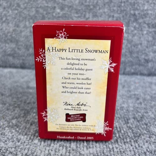 2005 Hallmark Keepsake A Happy Little Snowman Ornament Scarf Cardinal - Thumbnail 2