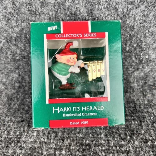 Used Hallmark "Hark It's Herald" Elf Ornament 1989 - Thumbnail 2