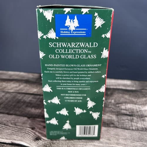NIB SCHWARZWALD COLLECTION TEDDY BEAR - BLOWN GLASS HAND PAINTED OLD WORLD GLASS - Thumbnail 3