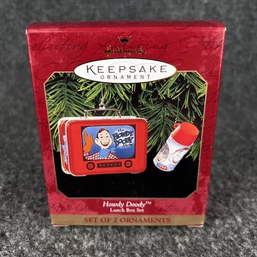 NIB 1999 Hallmark Howdy Doody 2 piece Lunch Box Set + Thermos Ornament - Thumbnail 2