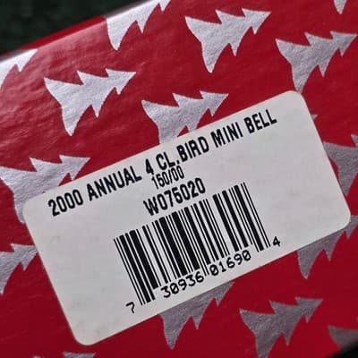Vintage Pewter Mini Bell by Wallace Silver Four Calling Birds Year 2000 3.5 In - Thumbnail 4