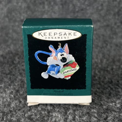 Vintage Furrball 1995 Miniature Sardines Warner Bros Tiny Toon Hallmark Ornament - Thumbnail 2