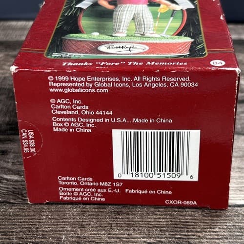 Vtg. Carlton Cards Bob Hope Musical Ornament Thanks "Fore" the Memories Golf New - Thumbnail 5