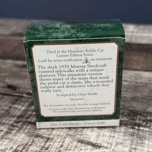 1935 Steelcraft By Murray`2000`Miniature-Kiddie Car Luxury,Hallmark Ornament - Thumbnail 2