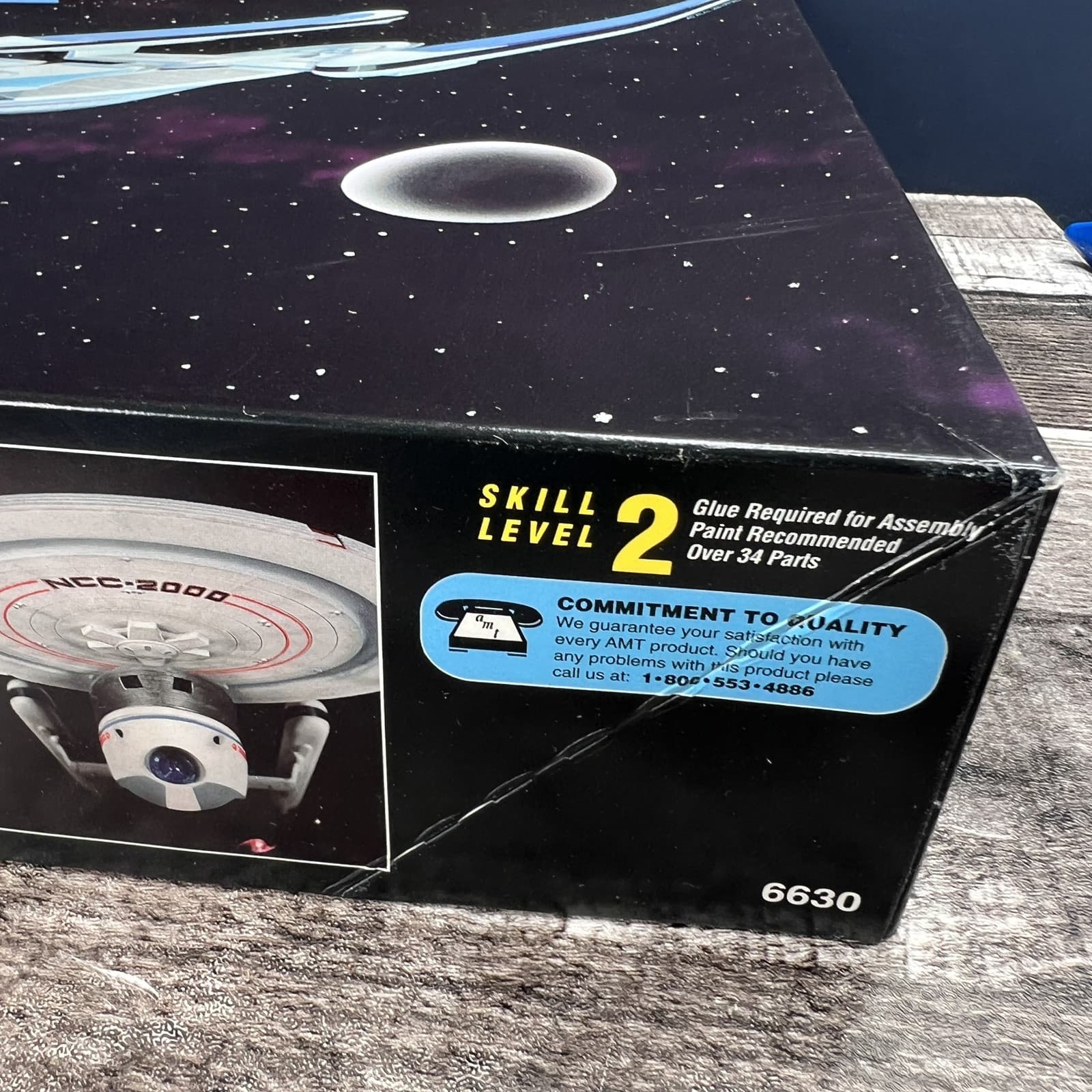 Vintage 1994 Star Trek U.S.S. #6630 Excelsior AMT Ertl Model Kit Open Box - Thumbnail 3