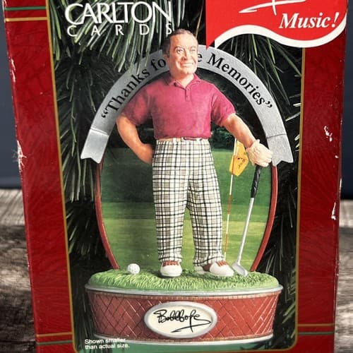 Vtg. Carlton Cards Bob Hope Musical Ornament Thanks "Fore" the Memories Golf New - Thumbnail 3