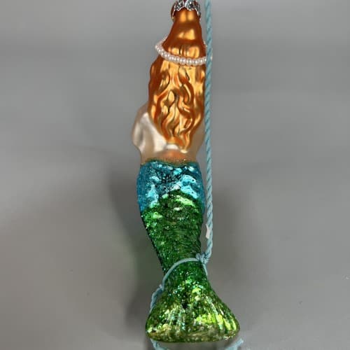 Vintage SCF Mermaid faux Pearls Hanging Ornament with Gold Charm - Thumbnail 3