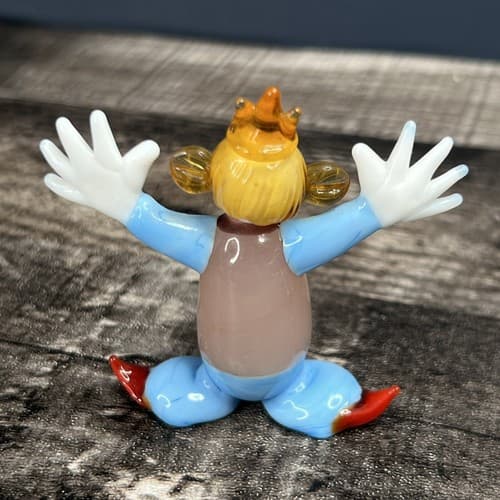 Blown Art Glass Mini Clown Hanging Humming Bird Purple Heart Creations in Glass - Thumbnail 6